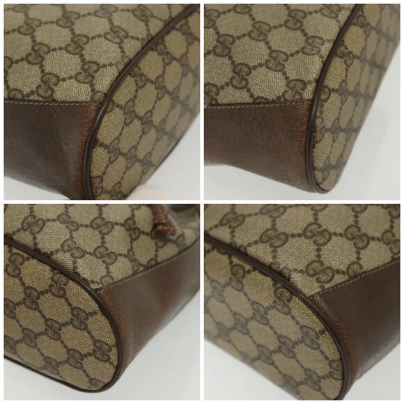 GUCCI GG Supreme Web Sherry Line Bag PVC Beige Gold 41 02 034 Auth 139660 - Picture 16 of 16